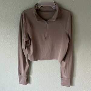 Y-3 Taupe Zip Collar Sweatshirt